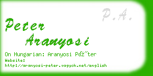 peter aranyosi business card